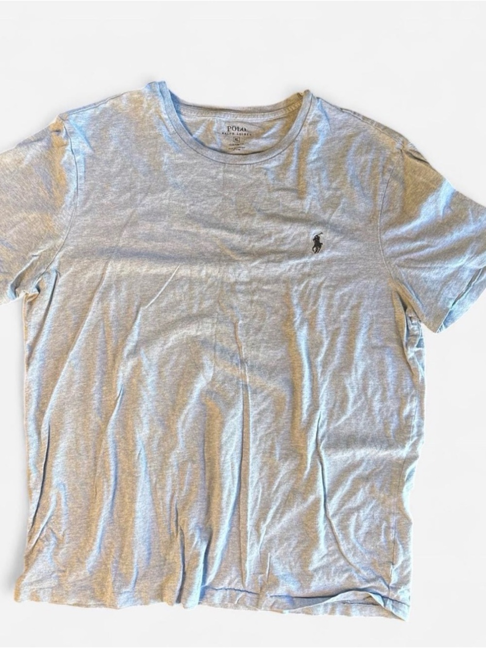 Polo by Ralph Lauren Men’s Light Blue Crew Neck T-Shirt Pony Custom Fit size XL